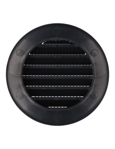Rejilla ventilación redonda empotrable con mosquitera ø70mm abs gris antracita