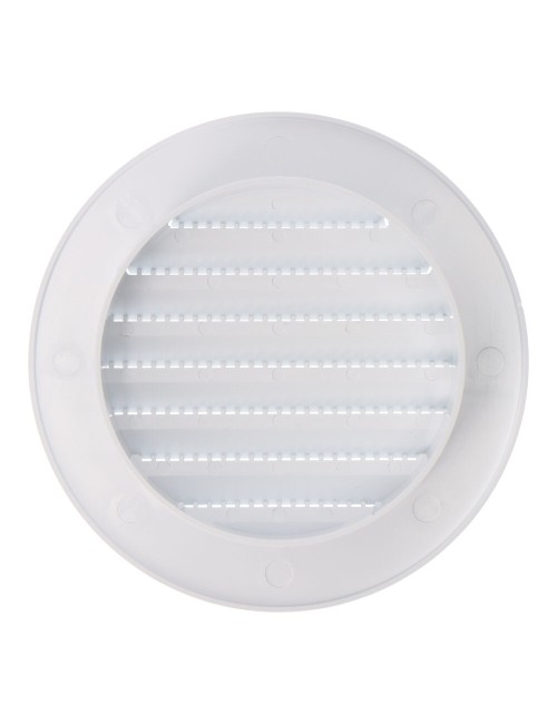 Rejilla ventilación redonda empotrable con mosquitera ø80mm abs blanca