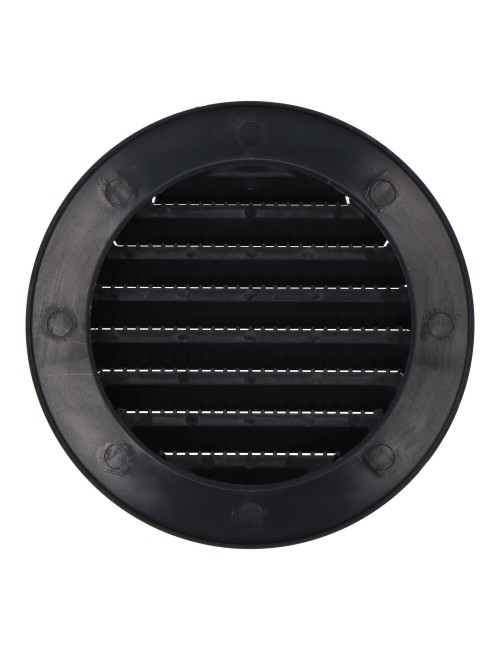 Rejilla ventilación redonda empotrable con mosquitera ø80mm abs gris antracita