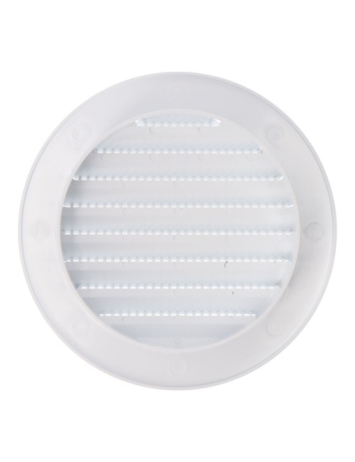 Rejilla ventilación redonda empotrable con mosquitera ø90mm abs blanca