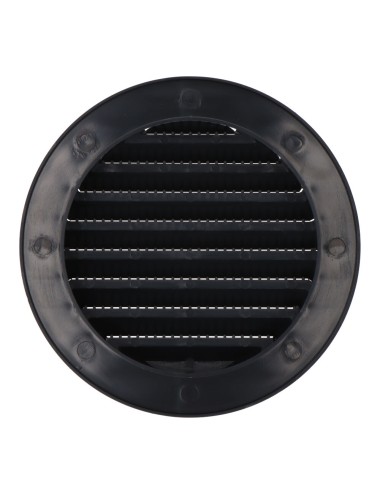 Rejilla ventilación redonda empotrable con mosquitera ø90mm abs gris antracita