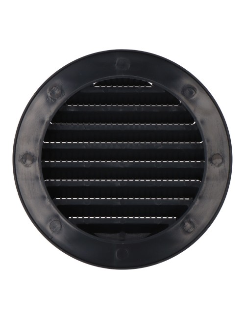 Rejilla ventilación redonda empotrable con mosquitera ø90mm abs gris antracita