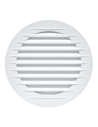 Rejilla ventilación redonda empotrable con mosquitera ø100mm abs blanca