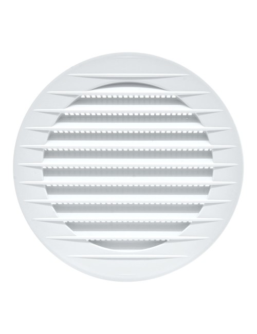 Rejilla ventilación redonda empotrable con mosquitera ø100mm abs blanca