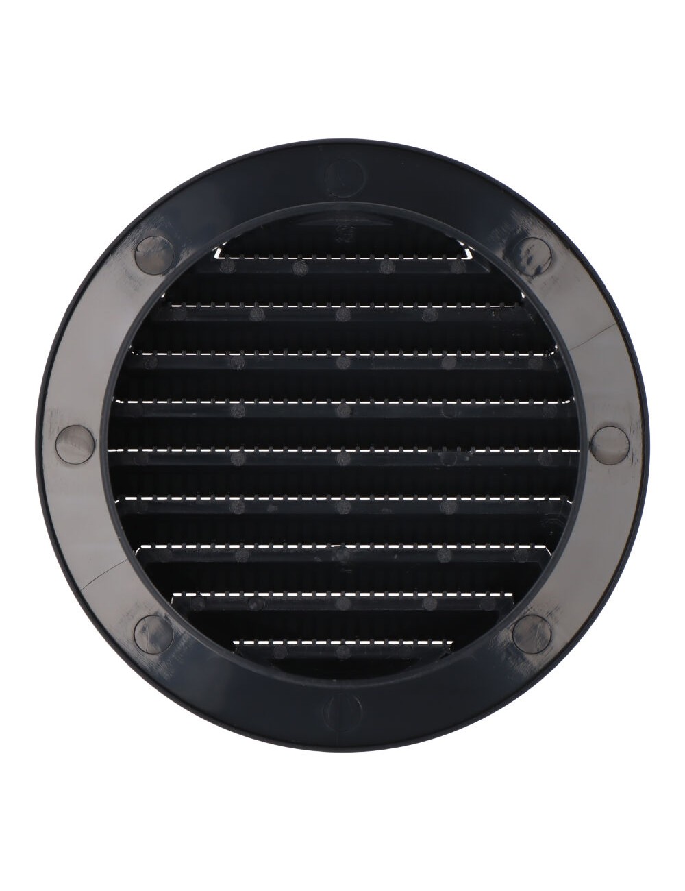 Rejilla ventilación redonda empotrable con mosquitera ø100mm abs gris antracita