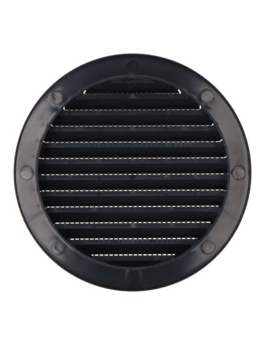 Rejilla ventilación redonda empotrable con mosquitera ø120mm abs gris antracita