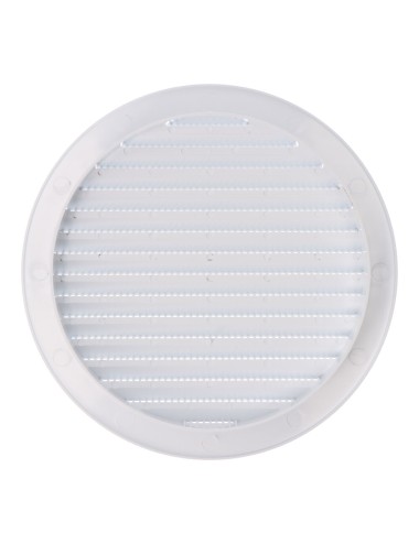 Rejilla ventilación redonda empotrable con mosquitera ø150mm abs blanca