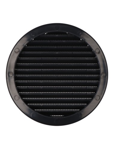 Rejilla ventilación redonda empotrable con mosquitera ø150mm abs gris antracita