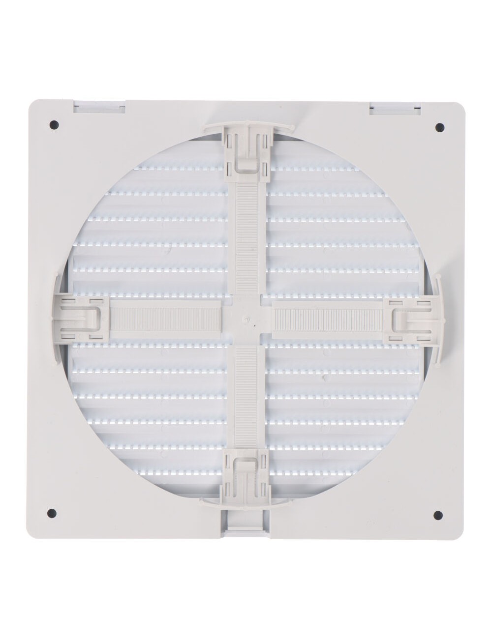 Rejilla ventilación cuadrada empotrable ajustable ø 80-150 con mosquitera 170x170x11,5mm abs blanca