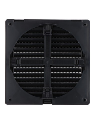 Rejilla ventilación cuadrada empotrable ajustable ø 80-150 con mosquitera 170x170x11,5mm abs gris antracita