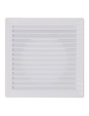Rejilla ventilación cuadrada empotrable ø 100mm con mosquitera 170x170x10mm abs blanca