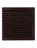 Rejilla ventilación cuadrada empotrable con mosquitera 140 x 140mm abs marrón