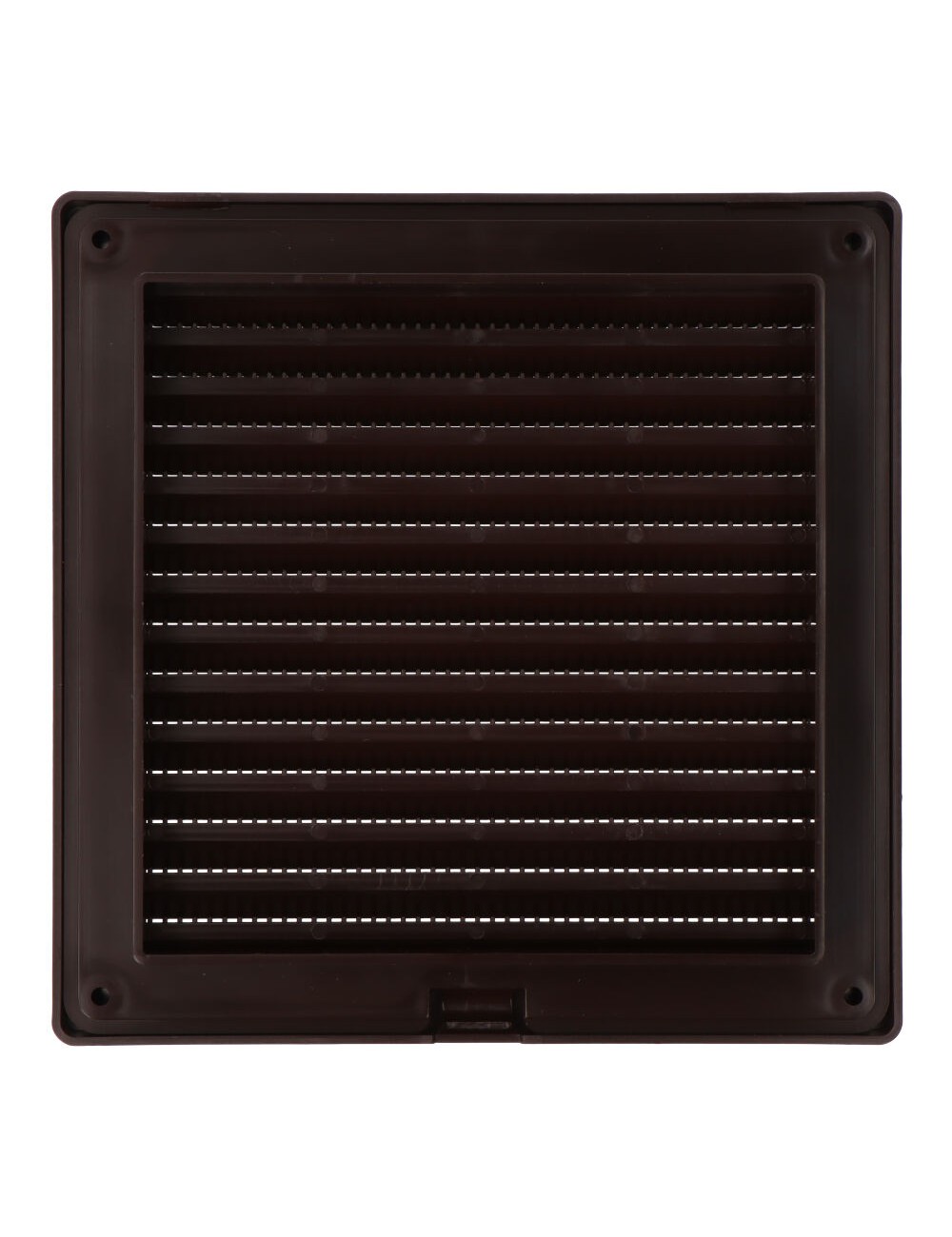 Rejilla ventilación cuadrada empotrable con mosquitera 140 x 140mm abs marrón