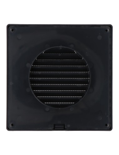 Rejilla ventilación cuadrada empotrable ø 100mm con mosquitera 170x170x10mm abs gris antracita