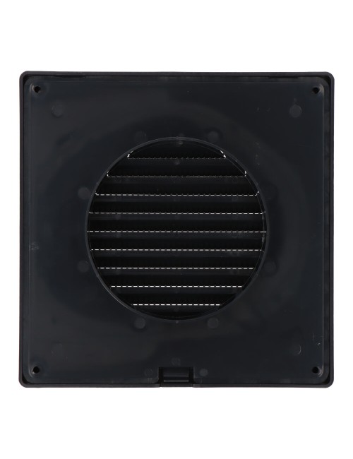 Rejilla ventilación cuadrada empotrable ø 100mm con mosquitera 170x170x10mm abs gris antracita