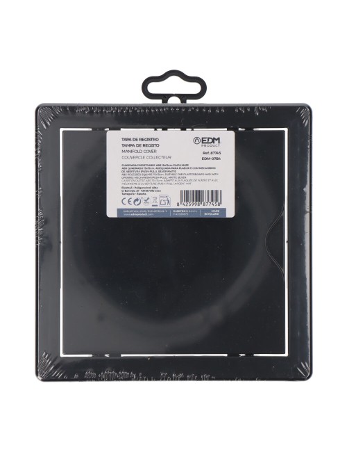 Tapa de registro cuadrada empotrable abs 15x15cm gris antracita