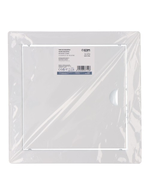 Tapa de registro cuadrada empotrable acero 20x20cm blanca