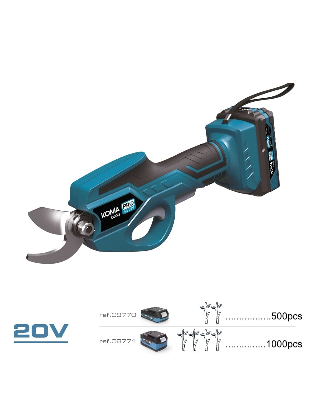 Kit tijera poda 20 v con batería y cargador