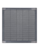 Rejilla ventilación cuadrada con tapones y mosquitera 300x300x7mm abs gris
