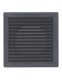 Rejilla ventilación cuadrada empotrable ø 100mm con mosquitera 170x170x11,5mm abs gris