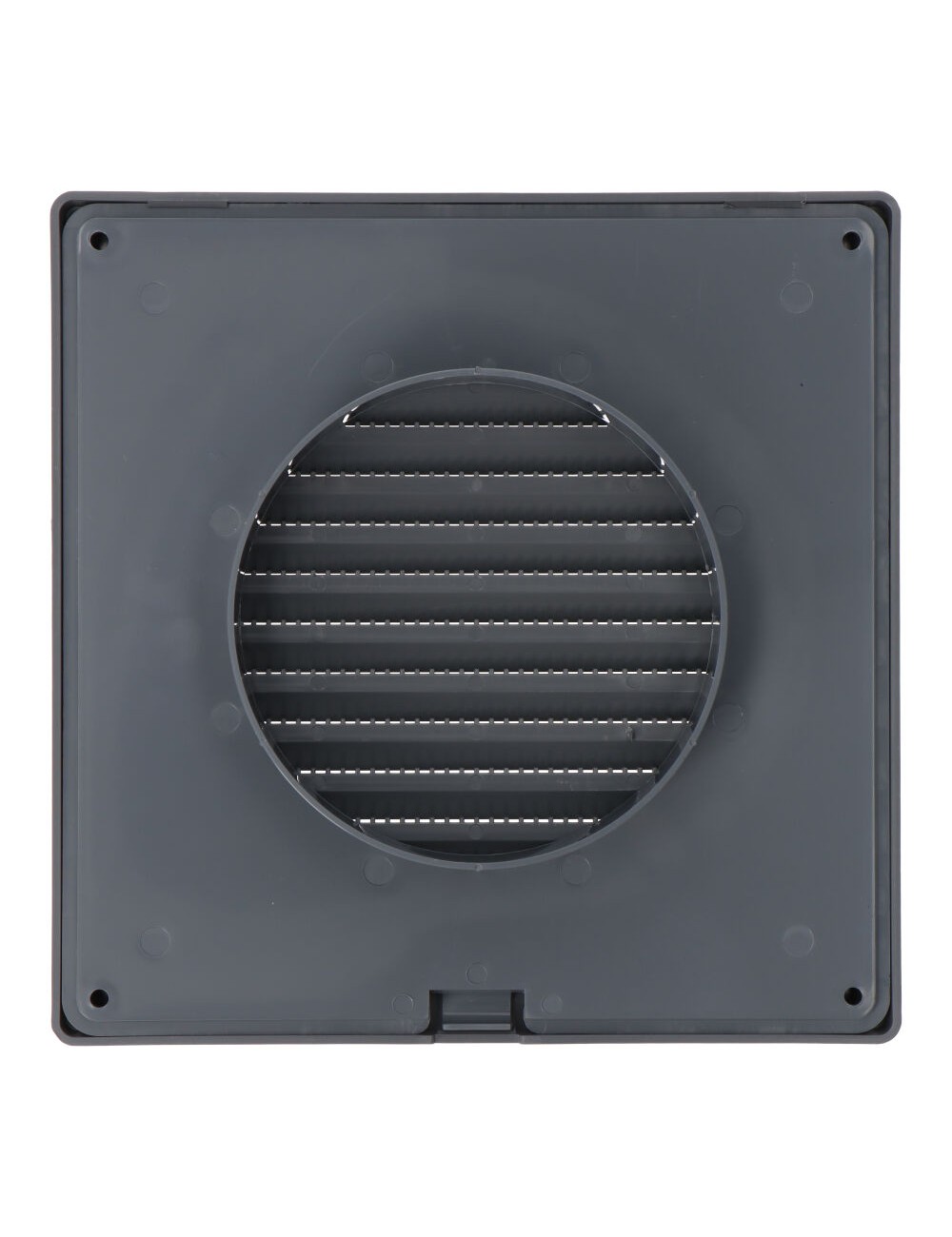 Rejilla ventilación cuadrada empotrable ø 100mm con mosquitera 170x170x11,5mm abs gris