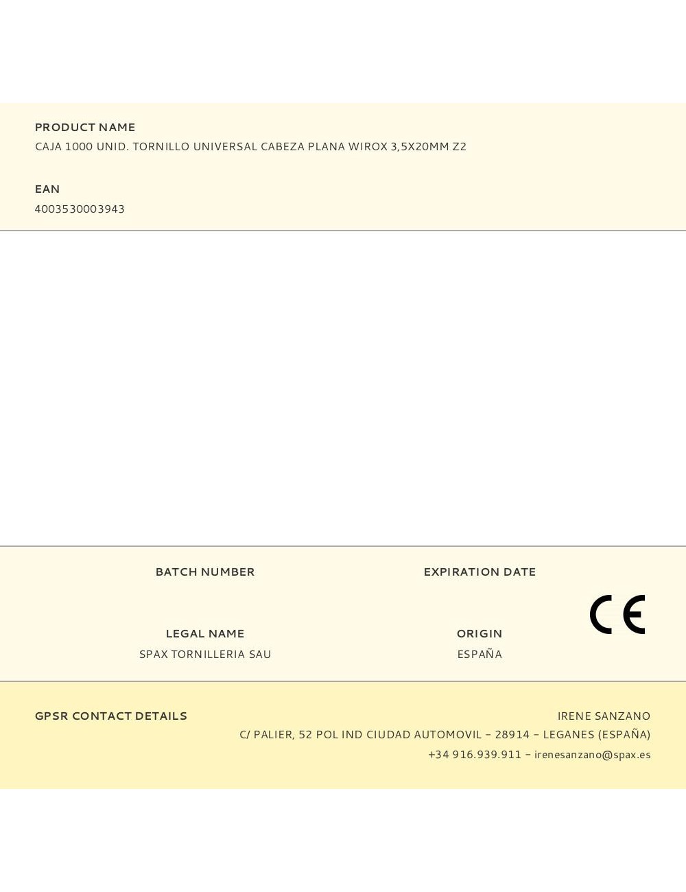Caja 1000 unid. tornillo universal cabeza plana wirox 3,5x20mm z2