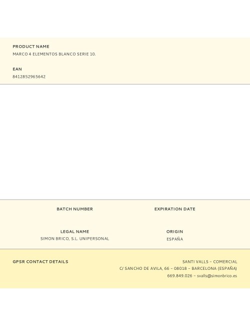 Marco 4 elementos blanco serie 10.