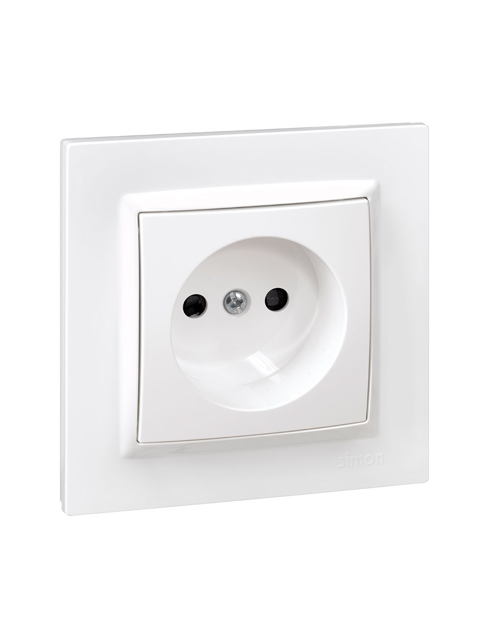 Enchufe bipolar blanco con marco