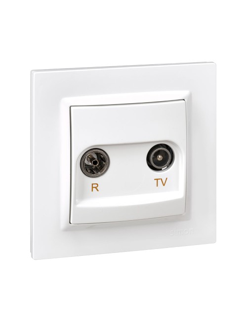 Toma televisión final blanco con marco