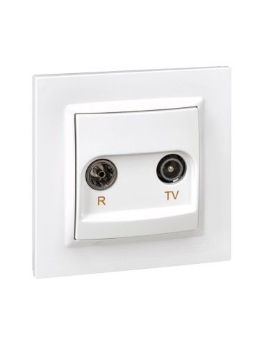 Toma televisión intermedia blanco