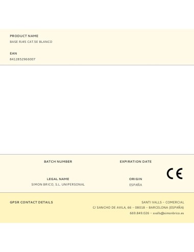 Base rj45 cat.5e blanco