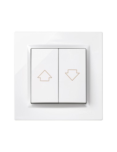 Pulsador persianas blanco con marco