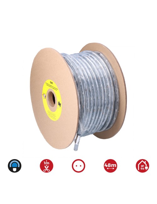 Tubo flexiled 2 vias fijo 48 m 30 leds/m ip44 azul