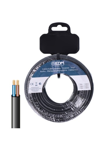 Carrete manguera plana h03vv-f 2 x 0,75 mm negra, 10 m