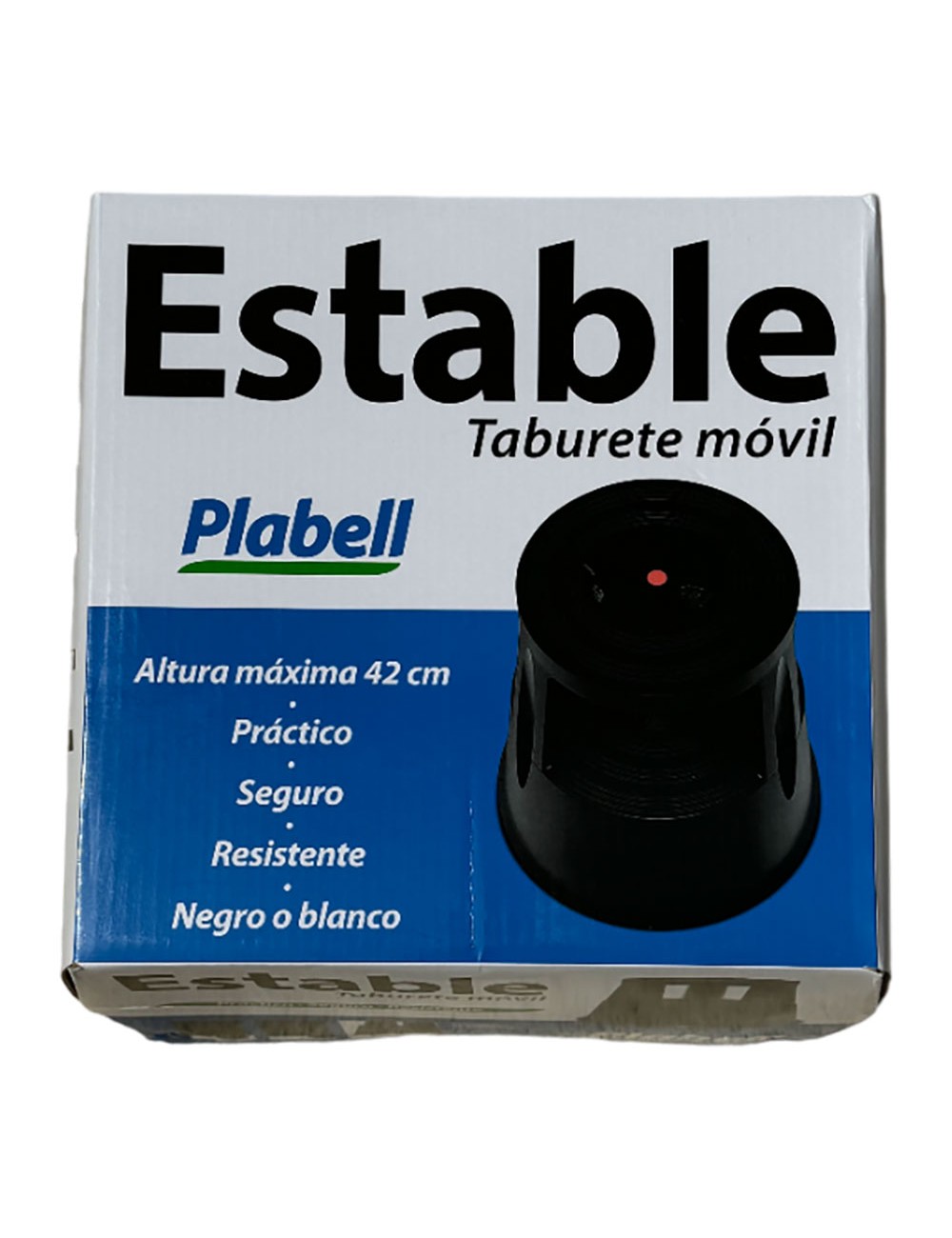 Taburete estable movil, negro