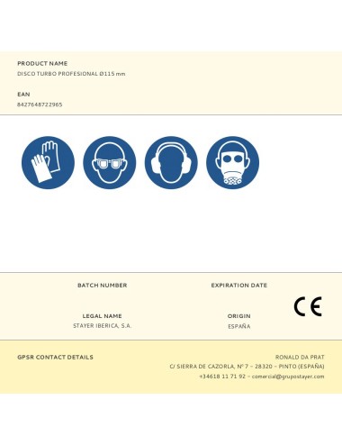 Disco turbo profesional ø115 mm