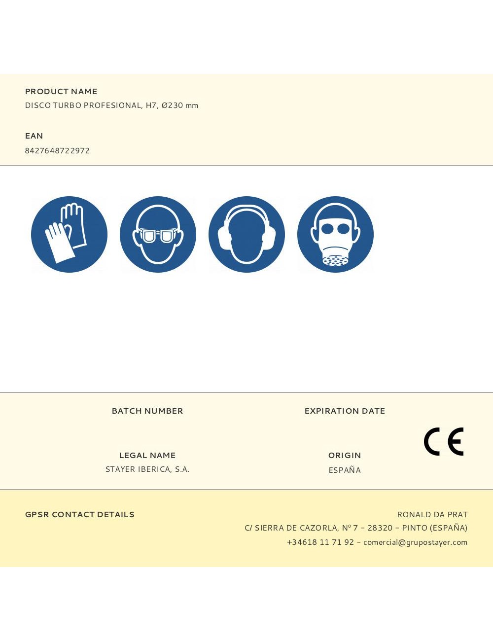 Disco turbo profesional, h7, ø230 mm