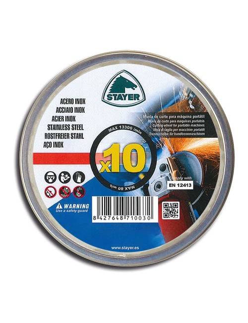 Disco extrafino inox standard, ø115 x 1,0 x 22,23 mm, pack 10 uds