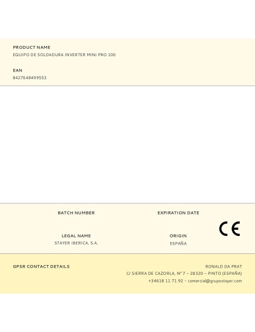 Equipo de soldadura inverter mini pro 100