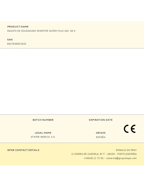Equipo de soldadura inverter super plus 160 ge k