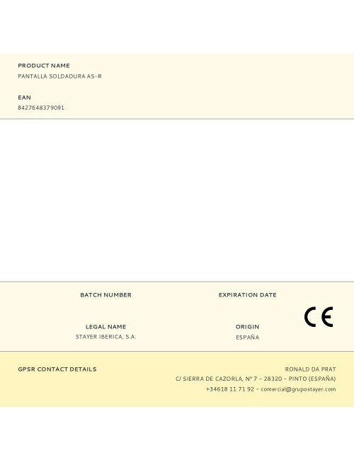 Pantalla soldadura as-r