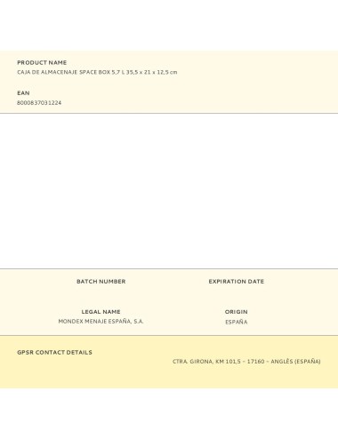 Caja de almacenaje space box 5,7 l 35,5 x 21 x 12,5 cm