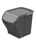 Cubo stack´n sort gris con tapa color gris 30 x 40 x 34 cm 25 l