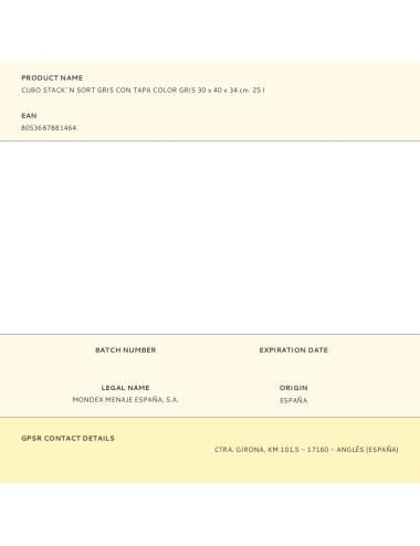 Cubo stack´n sort gris con tapa color gris 30 x 40 x 34 cm 25 l