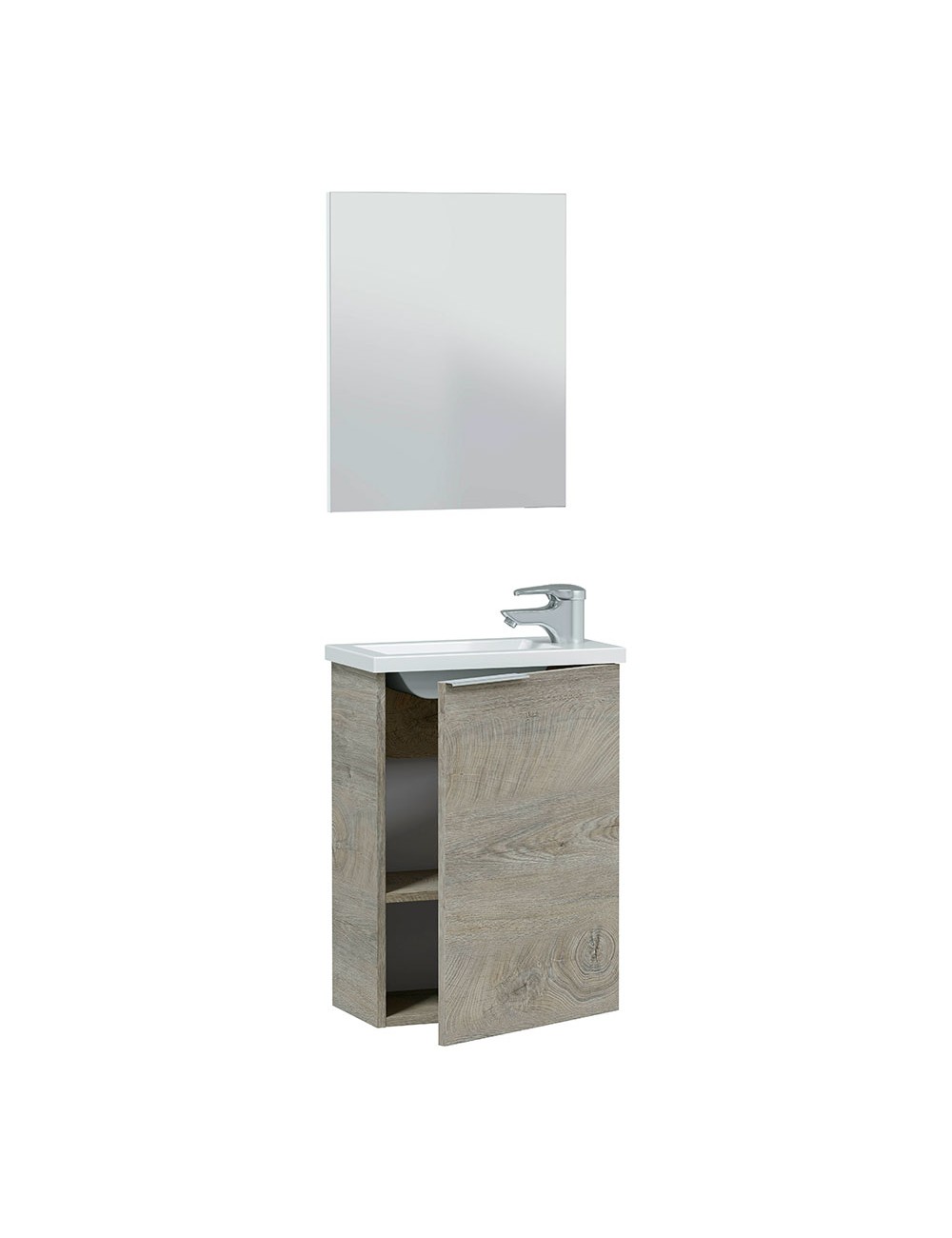 Mueble 40 1 puerta+ espejo + lavabo compact