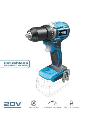 Taladro atornillador compacto brushless 20 v