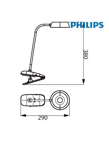 Flexo pinza led 3w 4.000k rosa