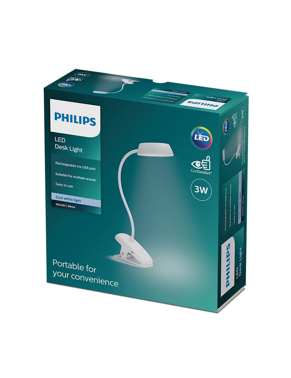 Flexo pinza led 3 w 4.000 k blanco