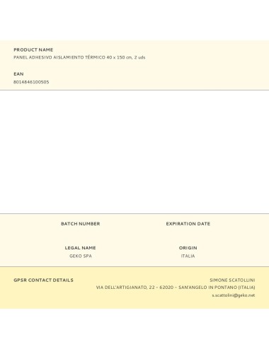 Panel adhesivo aislamiento térmico 40 x 150 cm, 2 uds