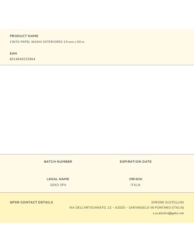 Cinta papel washi exteriores 19 mm x 50 m